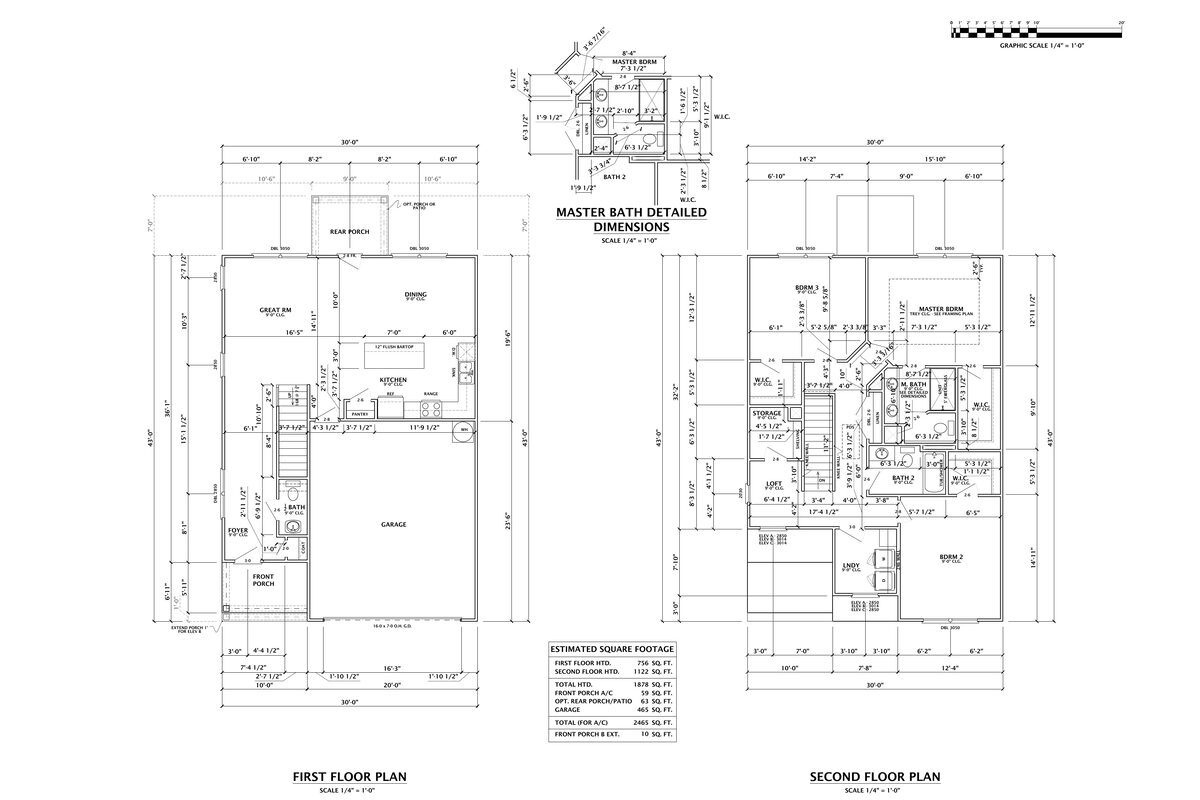 Barlow first- and second-floor plan drawing