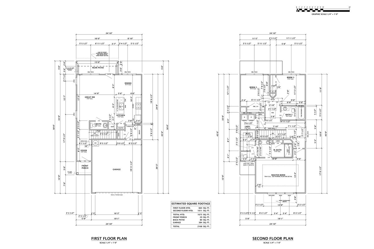 Pendleton first- and second-floor plan drawing